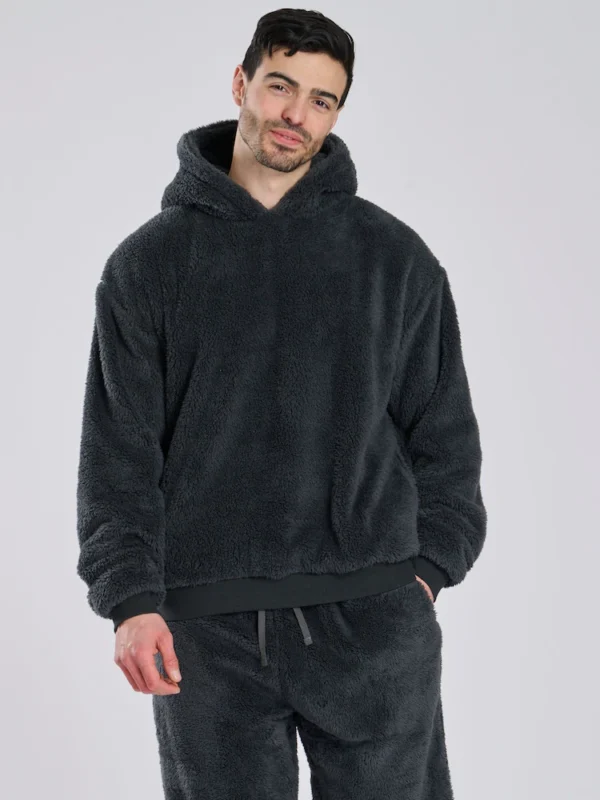 Black velvet hoodie | ZARA - Image 3